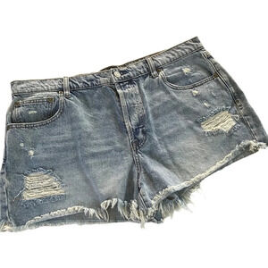 GAP 3” High Rise‎ Button Fly Cutoff Shorts Distressed Medium Wash Size 33